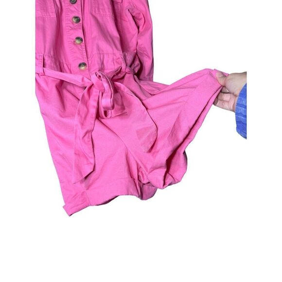 Express X Rocky Barnes Women’s M Pink Long-Sleeve Button Romper Size Medium - Picture 4 of 8